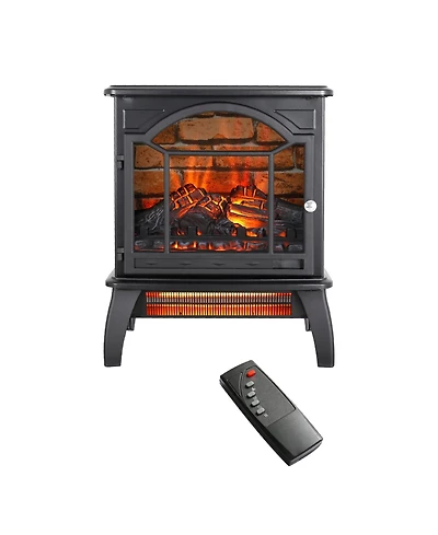 Mondawe 18Inch 3D Flame Electric Infrared Quartz Fireplace Stove With Remote Control