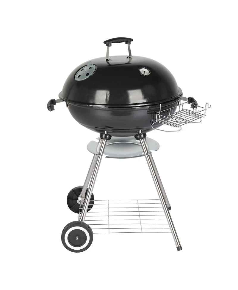 Slickblue Portable Charcoal Grill with Wheels and Storage Holder