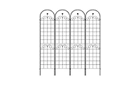 Slickblue 4-Pack Metal Garden Trellis for Climbing Plants – 86.7'' x 19.7'', Rustproof Black Plant Support, Rose Trellis Netting