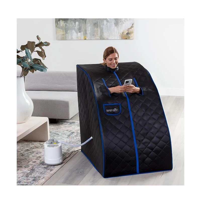 SereneLife Compact & Portable Steam Sauna With Foldable Chair