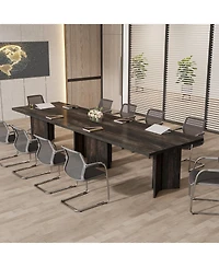 Tribesigns 5.5FT Conference Table, 63-inch Rectangle Meeting Seminar Large Wooden Business Tables for 4-6 People, Heavy Duty Pedestal