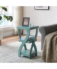 Kings Brand Furniture 3 Tier End Table - Square for Bedroom with Shelves Bedside Nightstand