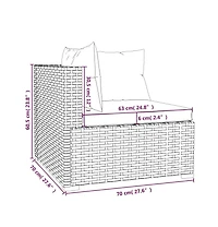 vidaXL 4 Piece Patio Lounge Set with Cushions Black Poly Rattan