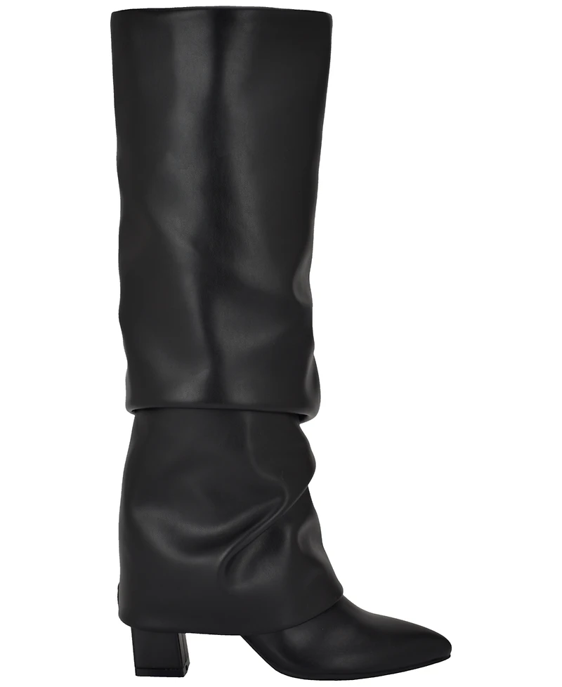 Guess Women's Geima Knee-High Foldover Slouch Tall Block Heel Dress Boots