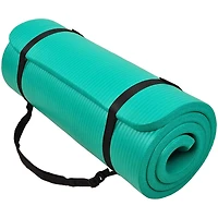 BalanceFrom Fitness GoCloud 1" Extra Thick Exercise Mat w/Carrying Strap