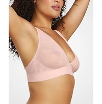 Siella Women's Soft Lace Plunge Non-padded Bra