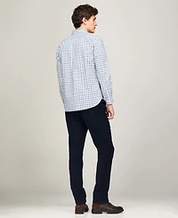 Tommy Hilfiger Men's Flex Poplin Tartan Regular-Fit Long-Sleeve Shirt