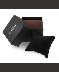 Coach Men's Elliot Signature Charcoal Leather Strap Watch 41mm