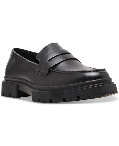 Steve Madden Men's Akkron Leather Lug-Sole Penny Loafers