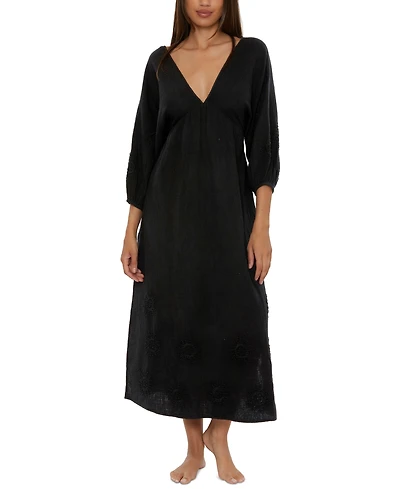 Trina Turk Women's Serene Cotton Gauze Back-Cutout Cover-Up Dress