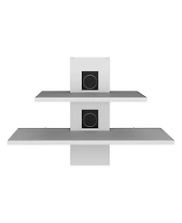 Floating Floating Shelf, Dual-Shelf Wall Unit with Cable Management