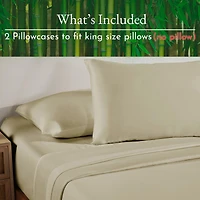 Silky Soft 100% Rayon from Bamboo Pillowcases King Size, Set Of 2 For Smooth Hair & Skin, Fits Pillows by California Design Den
