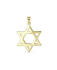 Bling Jewelry Solid 14K Yellow Gold Amulet Spiritual Protection Symbol Traditional Religious Magen Judaic Hanukkah Intertwined Star Of David Necklace