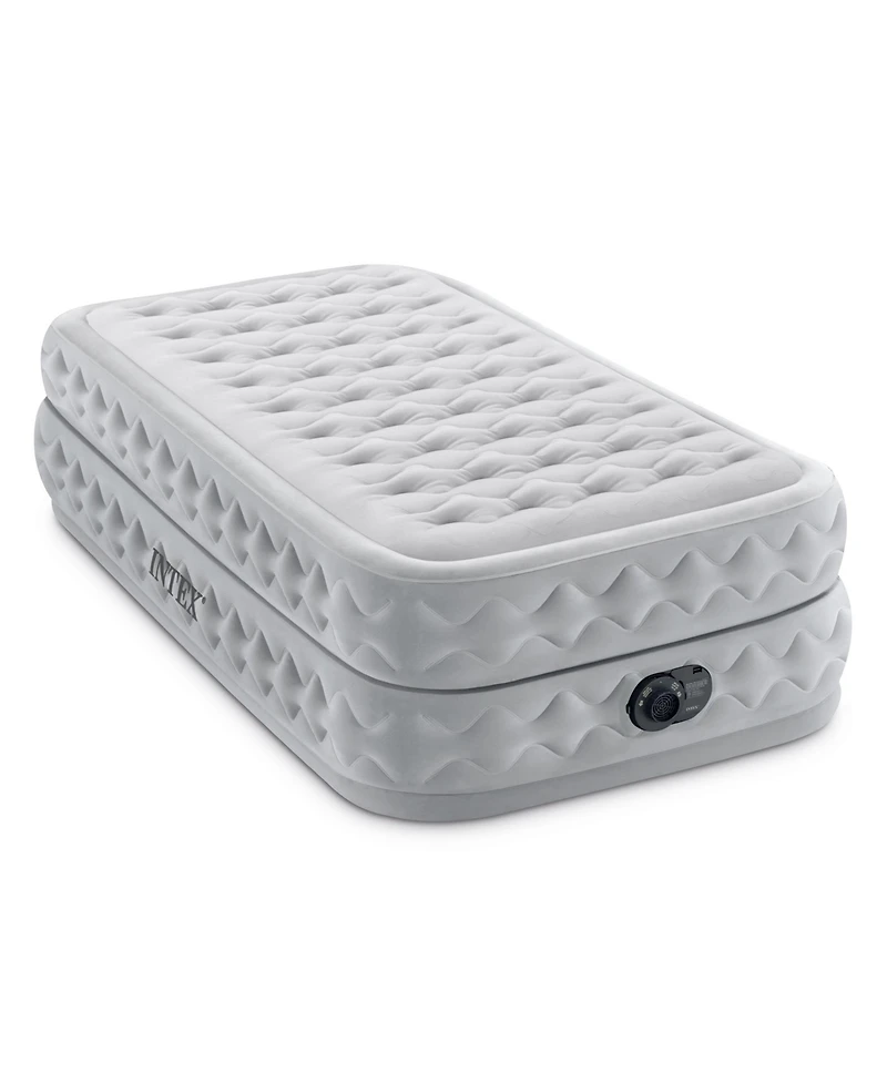 Intex 64487ED Supreme Air Flow Fiber Tech Air Mattress with Built in Pump, Twin