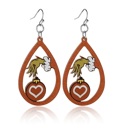 Dr. Seuss Dr Seuss Grinch Hand Heart Ornament Dangle Earrings