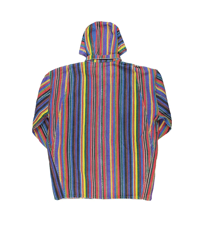 Cross Colours Men's Stripe Hooded Barn Jacket