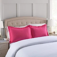 MarCielo 2 Pcs Embroidered Pillow Shams-Standard
