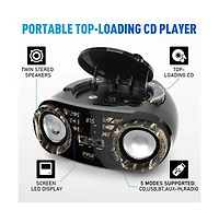 Pyle Portable Cd Player Boombox With Bluetooth, Am/Fm Radio & Usb, 50 Watt