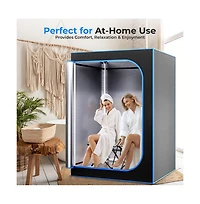 SereneLife Compact & Portable Steam Sauna With Two Foldable Chairs