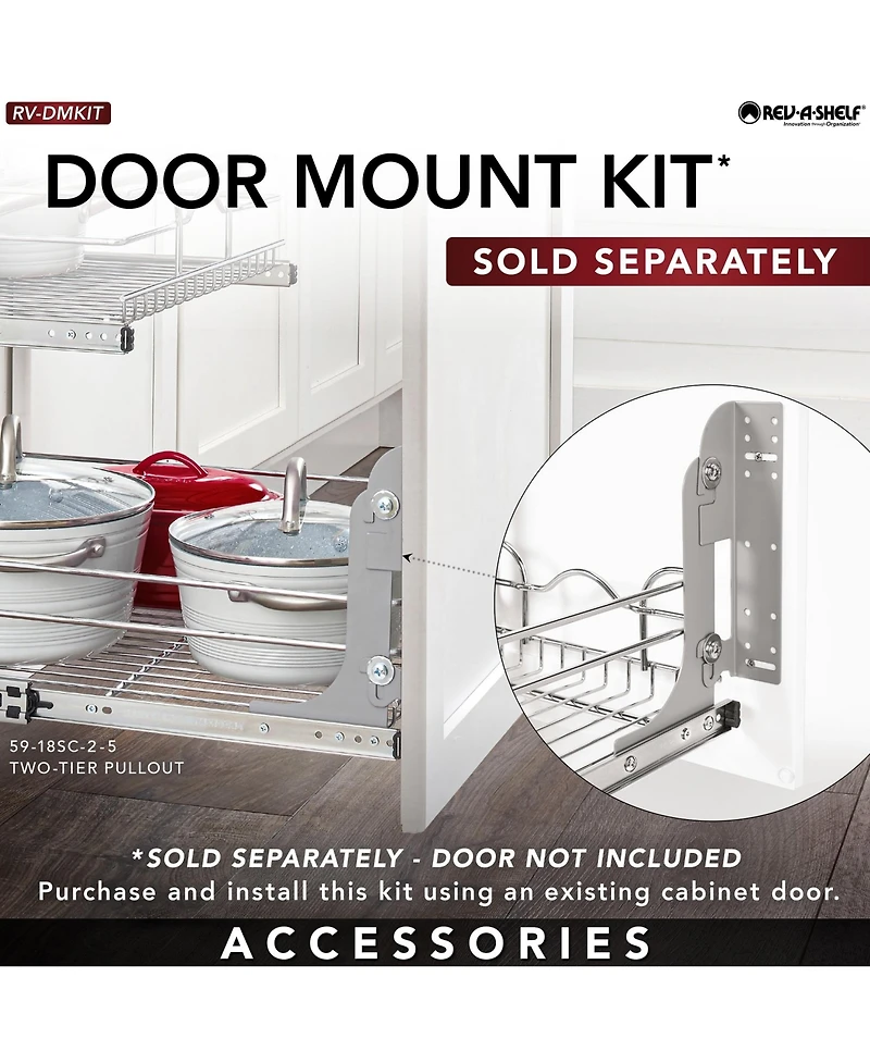 Rev-a-Shelf Kitchen Cabinet Pullout Shelf Organizer, x 18 In