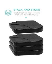 Best Choice Products 4-Piece Cantilever Offset Patio Umbrella Stand Square Base Plate Set w/ Easy-Fill Spouts