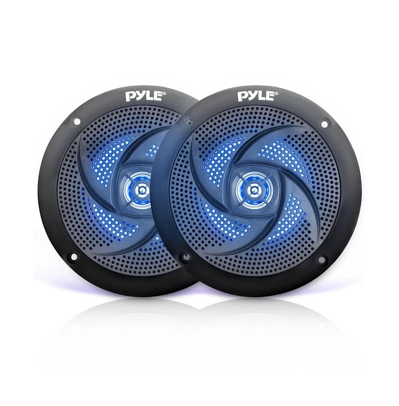 Pyle 6.5" Low-Profile Marine Led Speakers, Waterproof, 240 Watt