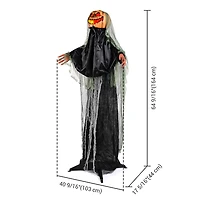 Yescom Scary Animated Halloween Pumpkin Decorations 5.4Ft with Motion & Sound Activated Glowing Head 2024