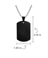Bling Jewelry X-Large Plain Id Military Army Dog Tag Pendant Necklace Stainless Steel 24 Inch Ball Chain