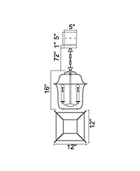 Cwi Lighting 16" Metal Tudor 3 Light Pendant