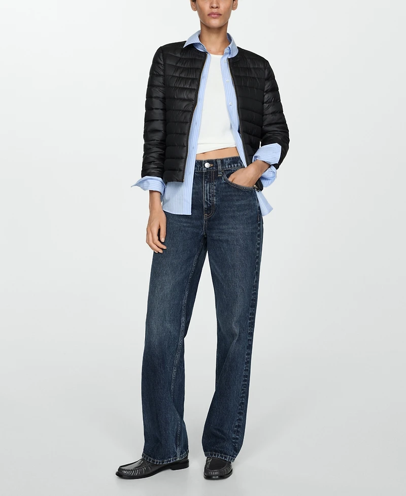 Mango Women's Pockets Detail Quilted Anorak