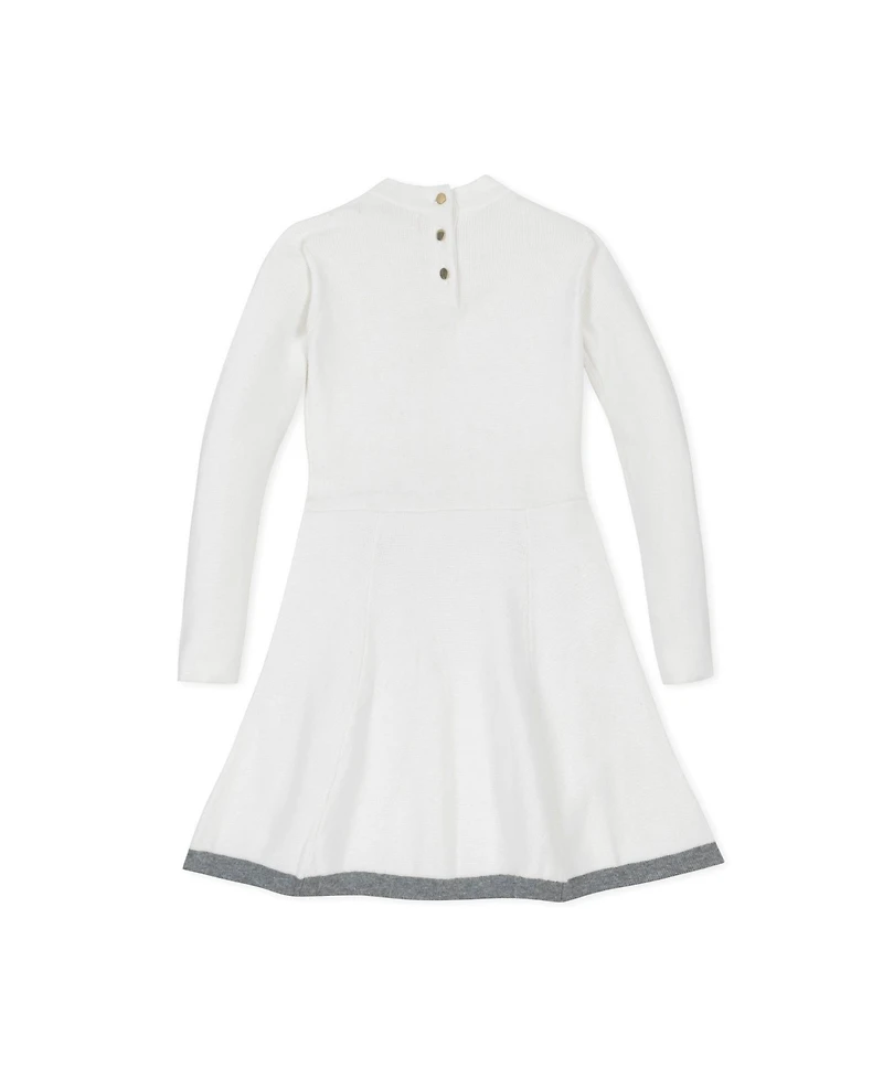 Hope & Henry Baby Girls Organic Long Sleeve Mock Neck Bow Detail Sweater Dress