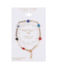Unwritten Multi Color Evil Eye Paperclip Bracelet