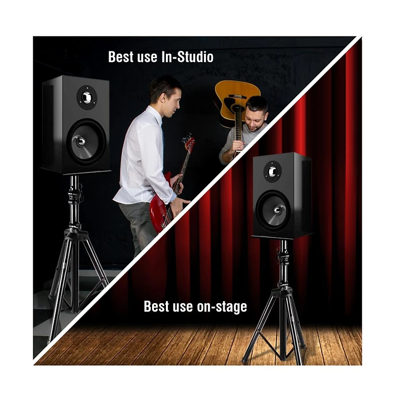Pyle Dual Studio Monitor Speaker Stand Mounts, Universal Device Stands, Pair