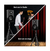Pyle Dual Studio Monitor Speaker Stand Mounts, Universal Device Stands, Pair