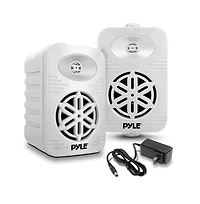 Pyle 5.25” 2-Way Indoor/Outdoor Bluetooth Speaker System, 1/2” High Compliance Polymer Tweeter, 500 Watt, White
