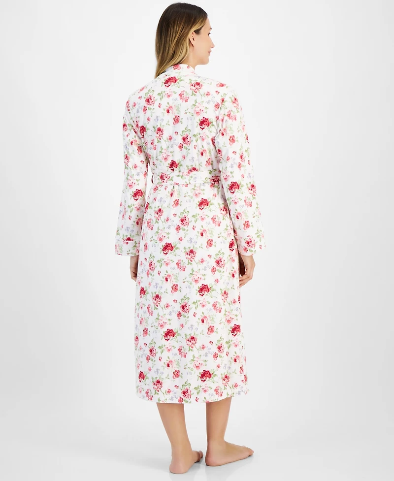 Charter Club Women's Cotton Floral Long Robe