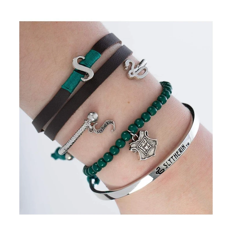 Harry Potter Slytherin Charm Friendship Bracelet Gift Set - 4 Pack