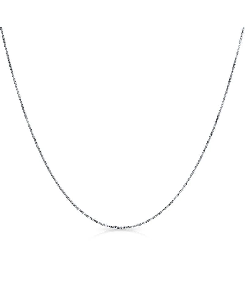 Bling Jewelry Thin Spiga Wheat Chain Necklace .925 Sterling Silver 2.5 Mm 030 Gauge