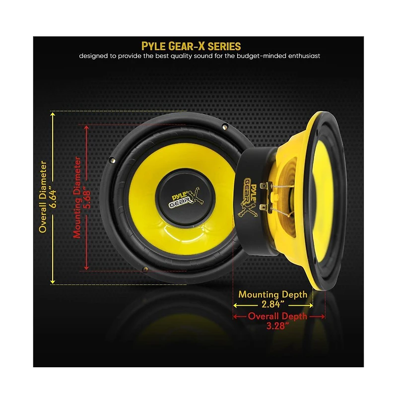 Pyle 6.5" Mid Bass Woofer, 300 Watt