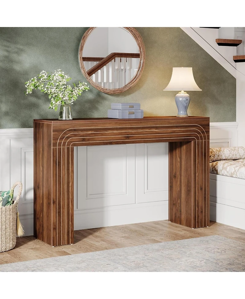 Tribesigns 55-Inch Farmhouse Console Table, Wood Sofa Table Behind The Couch, Modern Entryway Table Accent Table for Living Room, Hallway, Foyer