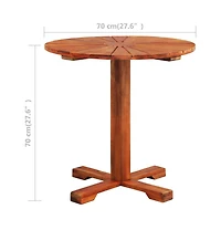 vidaXL Bistro Table 27.6"x27.6" Solid Acacia Wood