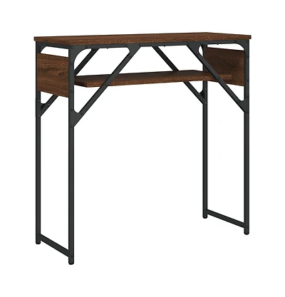 vidaXL Console Table with Shelf Brown Oak 29.5"x11.8"x29.5" Engineered Wood