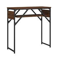 vidaXL Console Table with Shelf Brown Oak 29.5"x11.8"x29.5" Engineered Wood