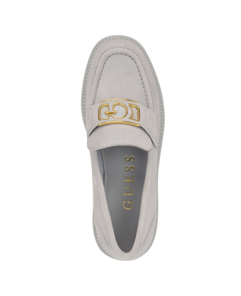 Guess Women's Shuttle Logo Hardware Round Toe Loafers