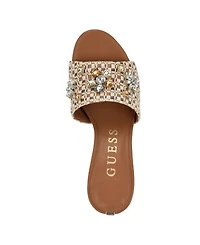 Guess Women's Weekful Embellished Mid Heel Sandals