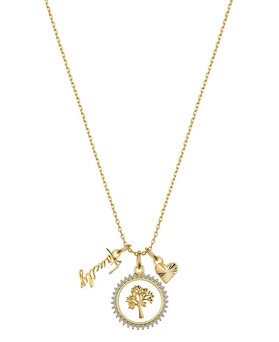 Unwritten Cubic Zirconia Family Tree Charm Pendant Necklace