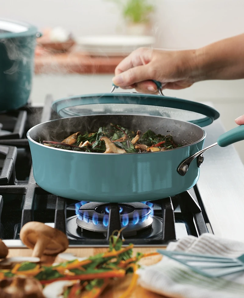 Rachael Ray Cook + Create Aluminum Nonstick Saute Pan with Lid, 3 Quart