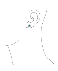Bling Jewelry Colorful Cz Halo Solitaire Stud Earrings Rose Gold Sterling Silver