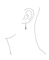 Bling Jewelry Amethyst Moonstone Amber Love Knot Dangle Earrings Celtic Fish Hook Silver