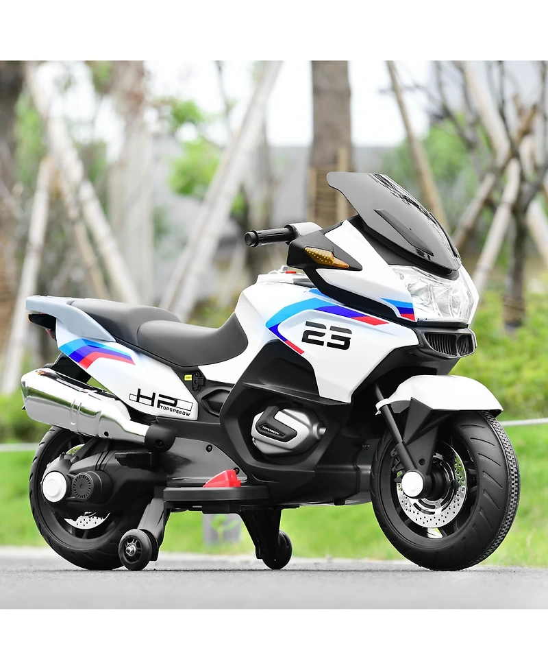 12V Kids Ride On Motorcycle Electric Motor Bike w/ Training Wheels & Light